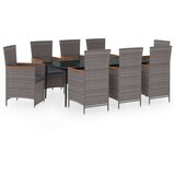  9-dijelni vrtni blagovaonski set s jastucima sivi | shoptok.hr