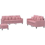  3-dijelni set sofa s jastucima ružičasti baršunasti | Eponuda.com
