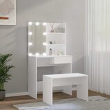  Set toaletnog stolića LED bijeli od konstruiranog drva | Eponuda.com