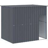 vidaXL Kućica za pse s igralištem antracit 214 x 1069 x 181 cm čelična | shoptok.hr