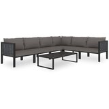 The Living Store Vrtna garnitura z blazinami 7-delna poli ratan antracitna - Vrtna Počivalna Garnitura, (21425850) | Shoptok.si