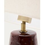Kave Home Rdeča/bela namizna svetilka s tekstilnim senčilom (višina 49 cm) Drava – | Shoptok.si