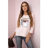 Kesi Blouse with Summer Girl print in powder pink | shoptok.hr