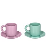 Andrea Fontebasso Set skodelica za črno kavo Colorblock 100ml / vijola, zelena / 2 kos / porcelan, (5000267851) Cene