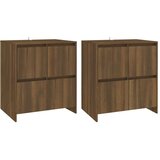  Komoda 2 kosa rjavi hrast 70x41x75 cm iverna plošča - Komoda, (21661888) | Shoptok.si