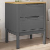  The Living Store Nočna omarica siva 45x39x57 cm trdna borovina - Nočna Omarica, (21442907) | Shoptok.si