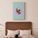  Slika - Metallic Form - Abstract Sculpture on a Mint Background with a Purple Halo 80x120 | shoptok.hr