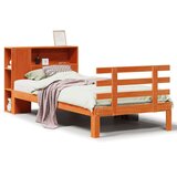 vidaXL Knjižna postelja brez vzmetnice vošč. rjava 75x190 cm borovina | Shoptok.si