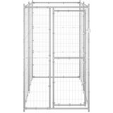 vidaXL Zunanji pasji boks pocinkano jeklo 110x220x180 cm - - Srebrna - 26.8 - 110 x 220 x 180 cm - 2025- | Shoptok.si