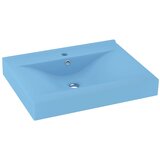 Maison Chic Razkošen Umivalnik - Kopalna umivalnik - Lavabo z luknjo mat svetlo moder 60x46 cm keramičen, (21685021) | Shoptok.si