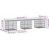  Vrtna klupa s gabionskim dizajnom 203x44x42 cm masivna borovina | shoptok.hr