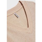 Marisse Sand V-Neck Sweatshirt | shoptok.hr
