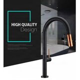 EYN Elegantna črna kuhinjska armatura s kombinacijo bakra | Kuhinjska pipa KB2132 | Shoptok.si