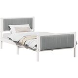  Okvir kreveta s uzglavljem Bijela i svijetlosiva 100 x 200 cm | shoptok.hr