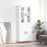 vidaXL Visoka omara bela 69,5x34x180 cm inženirski les Cene