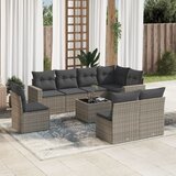 vidaXL 9-dijelni set vrtnih sofa od poliratana s jastucima sivi | shoptok.hr