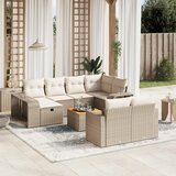 vidaXL 11-dijelni set vrtnih sofa od poliratana s jastucima bež | shoptok.hr