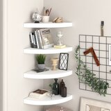  Plutajuće kutne police 4 kom bijele 35 x 35 x 3,8 cm MDF | shoptok.hr
