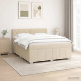  Boxspring krevet s madracem Krem 160 x 200 cm Tkanina - Krem 160 x 200 cm Dizajn s rombovima Cijene