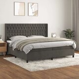  Box spring postelja z vzmetnico temno siva 200x200 cm žamet, (20761311) Cene
