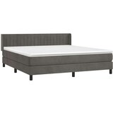  Box spring postelja z vzmetnico temno siva 160x200 cm žamet, (20790714) | Shoptok.si