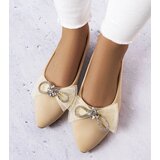 Gemre Beige ballerinas with a bow and rhinestones LaGarde | ePonuda.com