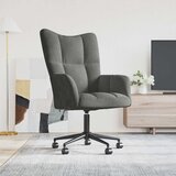  Stolica za opuštanje tamnosiva baršunasta | shoptok.hr