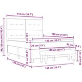  Krevet s oprugama s madracem i klupom plava 140x190 cm tkanina | shoptok.hr