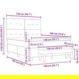  Postelja z vzmetnico in klopjo Modra 140x190 cm Tkanina, (22083574) | Shoptok.si