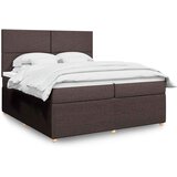  Krevet s oprugama i madracem tamnosmeđi 200x200 cm od tkanine | shoptok.hr