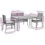  5-dijelni vrtni blagovaonski set od poliratana s jastucima bež 140 cm table length | shoptok.hr