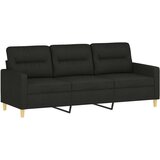 vidaXL Kavč trosed z blazinami črn 180 cm blago | Shoptok.si