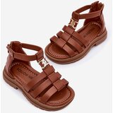 Boto Girls gladiator sandals with gold detail brown Vesira | Shoptok.si