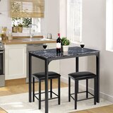  Jed Tisch s 2 tapeciranim stolicama s okvirima od crnog metala. | shoptok.hr