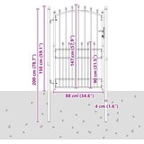  Vrata ograde s bodljama EMMEN 200 x 100 cm | shoptok.hr