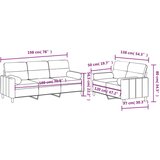  2-dijelni set sofa s jastucima smeđesivi od tkanine | shoptok.hr
