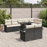  9-dijelni set gredskih sofa s jastučićima Crni Poli Ratan | shoptok.hr