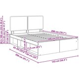  Konstrukcija postelje Beton 140 x 200 cm Masivno borovo les, (5000102840) | Shoptok.si