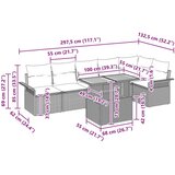  7-delni set za jedilnico na vrtu z blazinami Bež poli ratan akacije, (22092940) | Shoptok.si