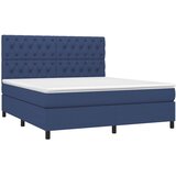  box spring s madracem LED plavi 160x200 cm od tkanine | shoptok.hr