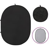 vidaXL 2 u 1 ovalna studijska pozadina crno-siva 200 x 150 cm | shoptok.hr