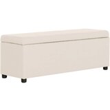 vidaXL klop s prostorom za shranjevanje 116 cm krem poliester, (20772357) | Shoptok.si