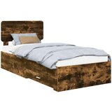  Krevetna konstrukcija s ladicama Dimljeni hrast 100 x 200 cm Smeđa 203 x 103 x 90 cm | Shoptok.si