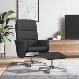 vidaXL Naslanjač s stolčkom za noge črno blago | Shoptok.si