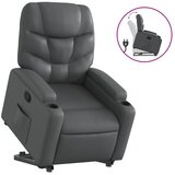  Naslonjač na podizanje od umjetne kože siva | shoptok.hr