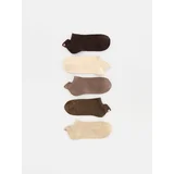 5-pack kratke čarape s vezom - smeđi