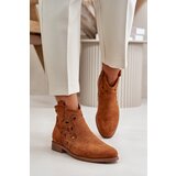 S. BARSKI Women's Perforated Ankle Boots with Zipper Camel S.Barski | ePonuda.com