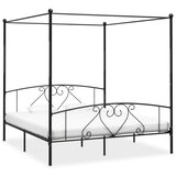  Za krevet s nadstrešnicom crni metalni 180 x 200 cm Cijene