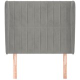  Uzglavlje s ušima svjetlosivo 103x23x118/128 cm baršunasto | Eponuda.com