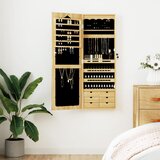 vidaXL Zidni ormarić za nakit s ogledalom 37 5 x 10 x 106 cm Cijene